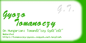 gyozo tomanoczy business card